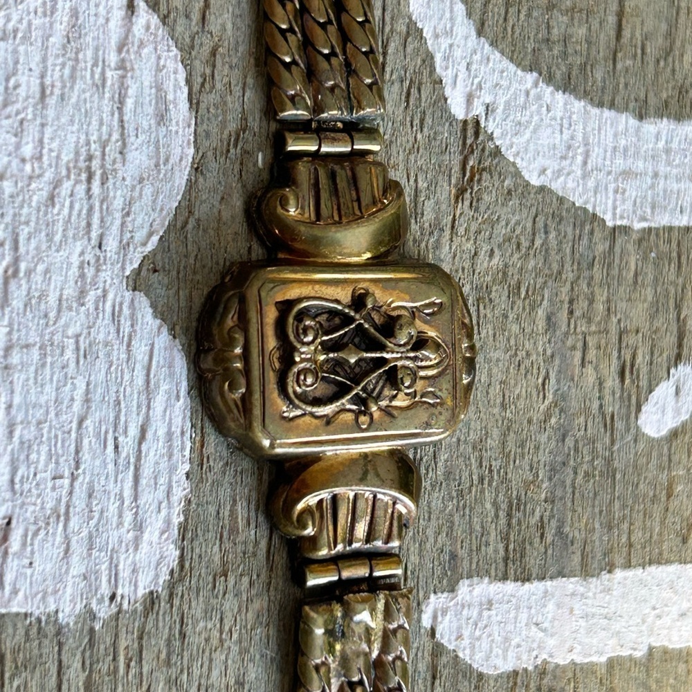 ALBERTINA 1800 Vintage Gold-Tone Bracelet 6.75 inches